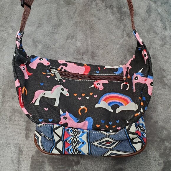 Unionbay Fanny Pack UNICORN Black Pink Rainbow Union Bay Fannie Bag Zip Adjustab - Picture 8 of 13